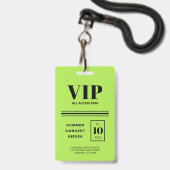 VIP Zugriff auf fluoreszierendes Grün Ausweis (Rückseite mit Lanyard)