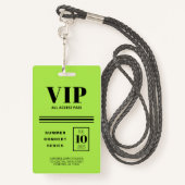 VIP Zugriff auf fluoreszierendes Grün Ausweis (Rückseite mit Schlüsselband)