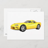 Viper Hard-Top Muscle Car: Gelbe Finish: Postkarte (Vorne/Hinten)