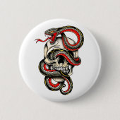 Viper Skull Tattoo Design Button (Vorderseite)