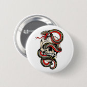 Viper Skull Tattoo Design Button (Vorne & Hinten)
