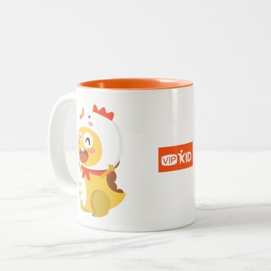 VIPKID Hahn-Dino-Tasse Zweifarbige Tasse (Vorderseite Links)