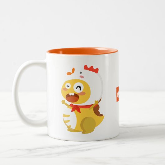 VIPKID Hahn-Dino-Tasse Zweifarbige Tasse (Links)