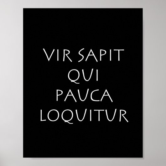 Vir sapit qui pauca loquitur poster (Vorne)