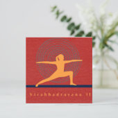 Virabhadrasana II Art Card Feiertagskarte (Stehend Vorderseite)