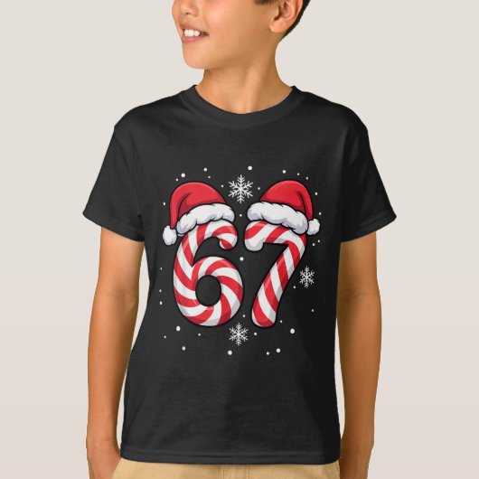Viral 67 Candy Canes Santa Holiday Kids Humor Funn T-Shirt (Vorderseite)