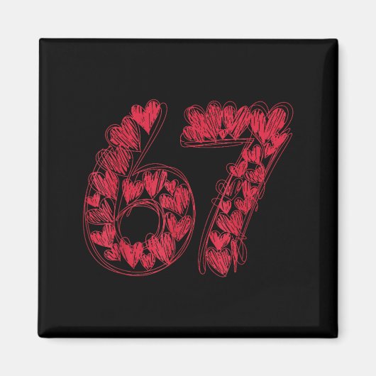 Viral 67 Hand-drawn Hearts Valentine's Day Cute Te Magnet (Vorne)