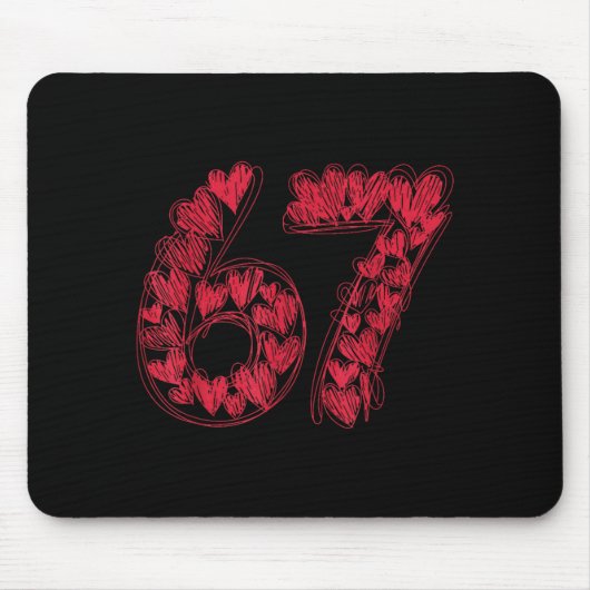Viral 67 Hand-drawn Hearts Valentine's Day Cute Te Mousepad (Vorne)