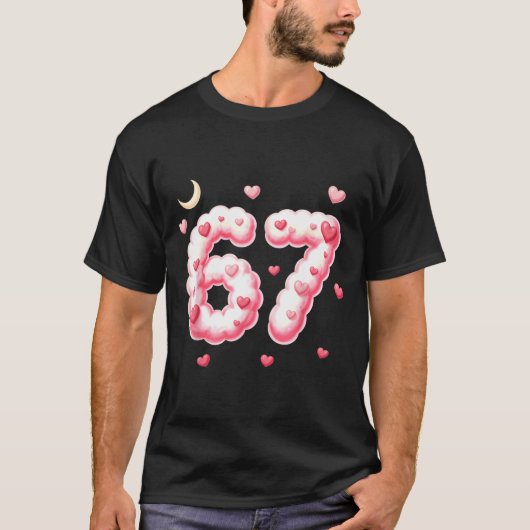 Viral 67 Kawaii Hearts Valentine's Day Girls Humor T-Shirt (Vorderseite)
