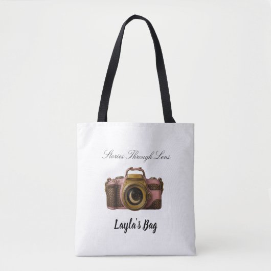 Viral Custom Name Camera Gift Sleek Minimal Tasche (Vorderseite)