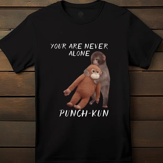  Viral Punch Monkey Hugging Plush Toy Cute T-Shirt