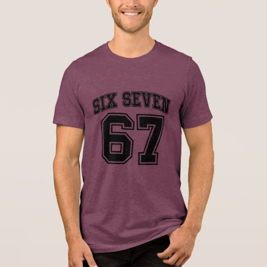 Viral Six Seven (67) Meme Tri-Blend Shirt (Vorderseite)