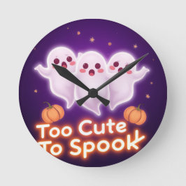 Viral Spooky Cute Ghosts 👻 Halloween Design Runde Wanduhr
