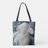 Viral Vern White Lamb Durable Tote Bag Tasche (Rückseite)