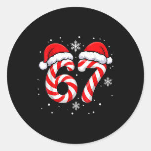 Virale 67 Candy Canes Weihnachtsmann Feiertag Kind Runder Aufkleber