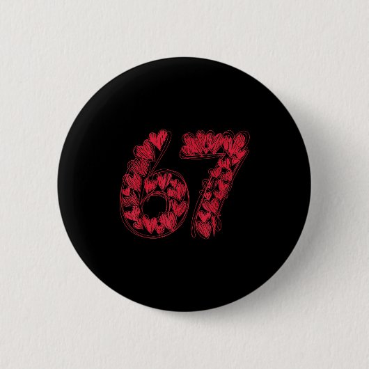 Virale 67 Handgezeichnete Herzen Valentinstag Cute Button (Vorderseite)