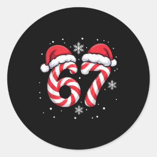 Virale 67 Zuckerstangen Weihnachtsmann Feiertag Ki Runder Aufkleber