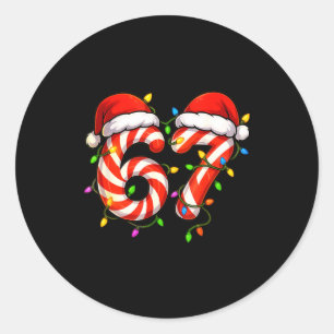 Virale 67 Zuckerstangen Weihnachtsmann Feiertag Ki Runder Aufkleber