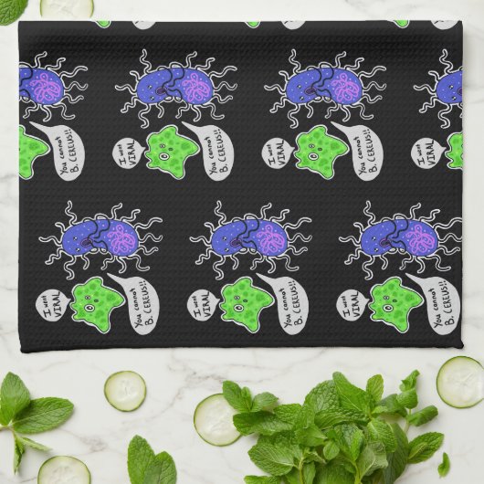 Virale Mikroben Geschirrtuch (Gefaltet)