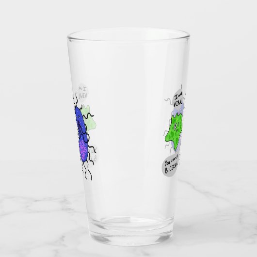 Virale Mikroben Glas (Links)