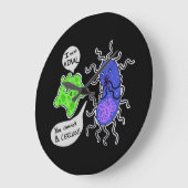 Virale Mikroben Große Wanduhr (Winkel)