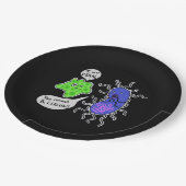 Virale Mikroben Pappteller (Schrägansicht)