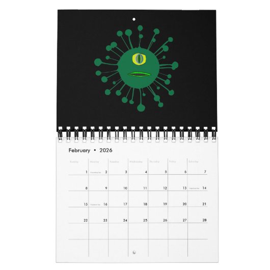 Virale One Mit Augen Monster Bug Kalender (Feb 2026)