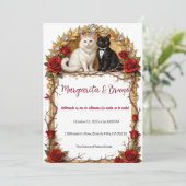 Virale Rache Katzenhochzeit Einladung (Stehend Vorderseite)