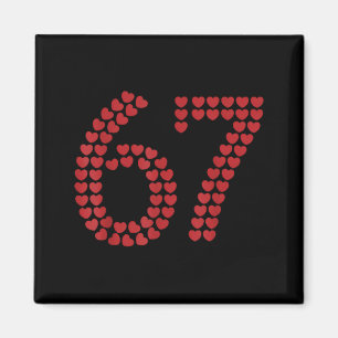 Virale Sechs Sieben Liebe 67 Herzen Valentinstag C Magnet