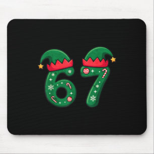 Viraler 67 Weihnachts-Elfenhut 6 7 Trend Meme Six Mousepad