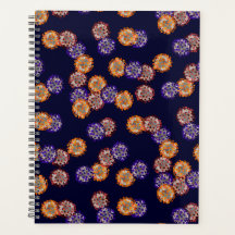 Viren in Lila, rot und orange