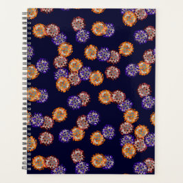 Viren in Lila, rot und orange Planer