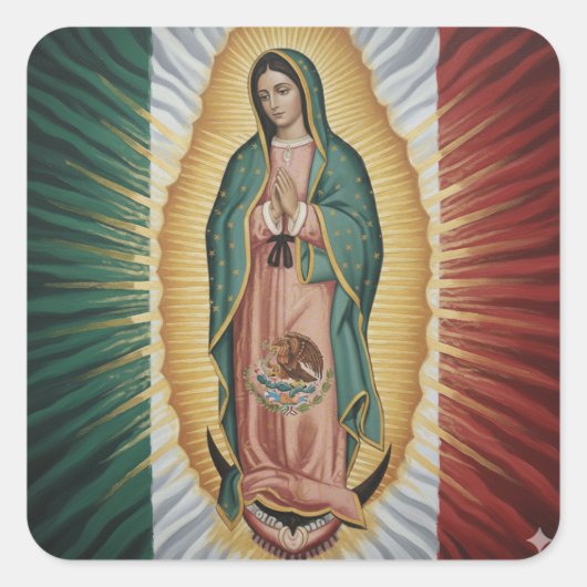 Virgen de Guadalupe - Mexiko Quadratischer Aufkleber (Vorderseite)