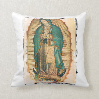 Virgen De Guadalupe mit schroffem Rahmen Kissen