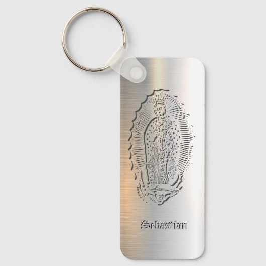 Virgen de Guadalupe Mutter Mary Katholic Silver Schlüsselanhänger (Vorderseite)