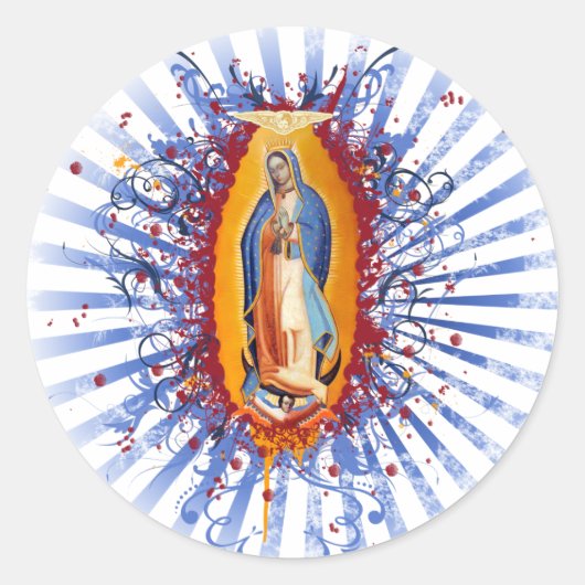 Virgen de Guadalupe Runder Aufkleber (Vorderseite)