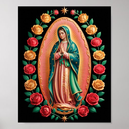 Virgen De Guadalupe Saint Mary Christian Religious Poster (Vorne)