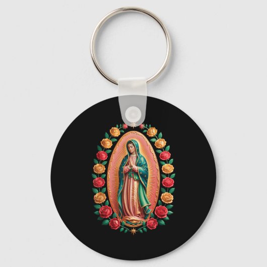 Virgen De Guadalupe Saint Mary Christian Religious Schlüsselanhänger (Vorderseite)