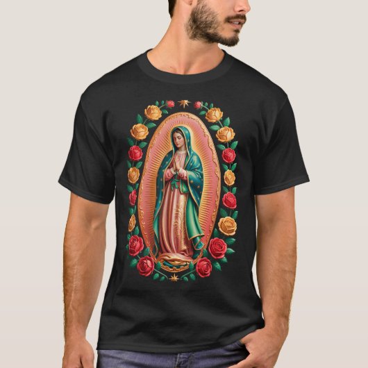 Virgen De Guadalupe Saint Mary Christian Religious T-Shirt (Vorderseite)