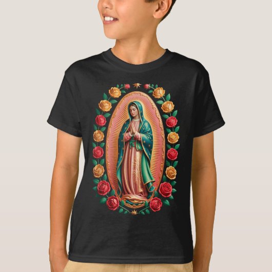 Virgen De Guadalupe Saint Mary Christian Religious T-Shirt (Vorderseite)