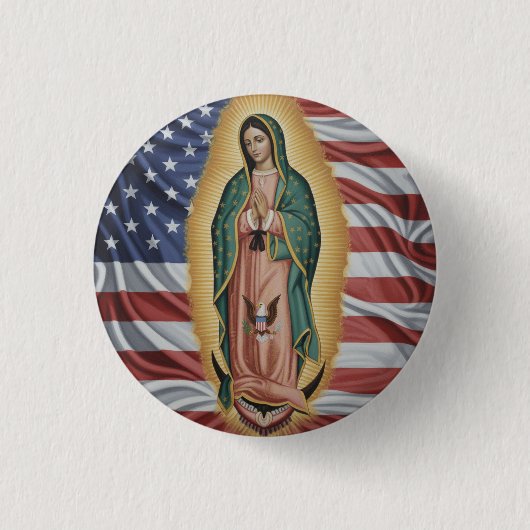 Virgen de Guadalupe - USA Button (Vorderseite)