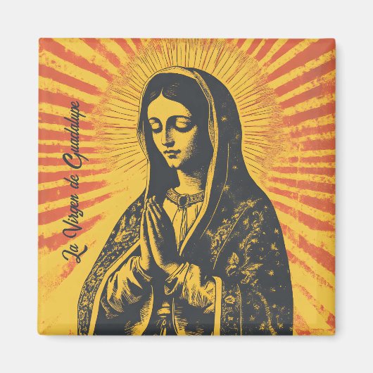 Virgen de Guadalupe Zeichnend Magnet (Vorne)