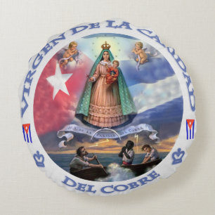 VIRGEN DE LA CARIDAD DEL COBRE CUBAN PATRIOT SAINT RUNDES KISSEN