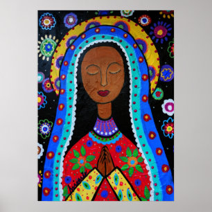 Virgen Guadalupe von Pristine Cartera-Turkus Poster