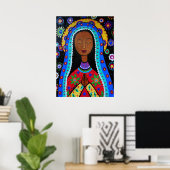 Virgen Guadalupe von Pristine Cartera-Turkus Poster (Heimbüro)