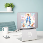 Virgen Medalla Milagrosa Aufkleber (Laptop auf Schreibtisch)
