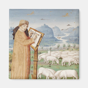 Virgil Schreiben auf einem Gebiet der Schafe und Magnet