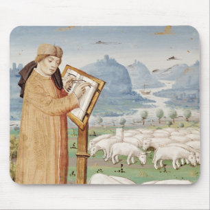 Virgil Schreiben auf einem Gebiet der Schafe und Mousepad
