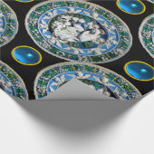 VIRGIN AND CHILD WITH ANGELS, Round Blue Sapphire Geschenkpapier (Ecke)