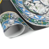 VIRGIN AND CHILD WITH ANGELS, Round Blue Sapphire Geschenkpapier (Rolleneckpunkt)